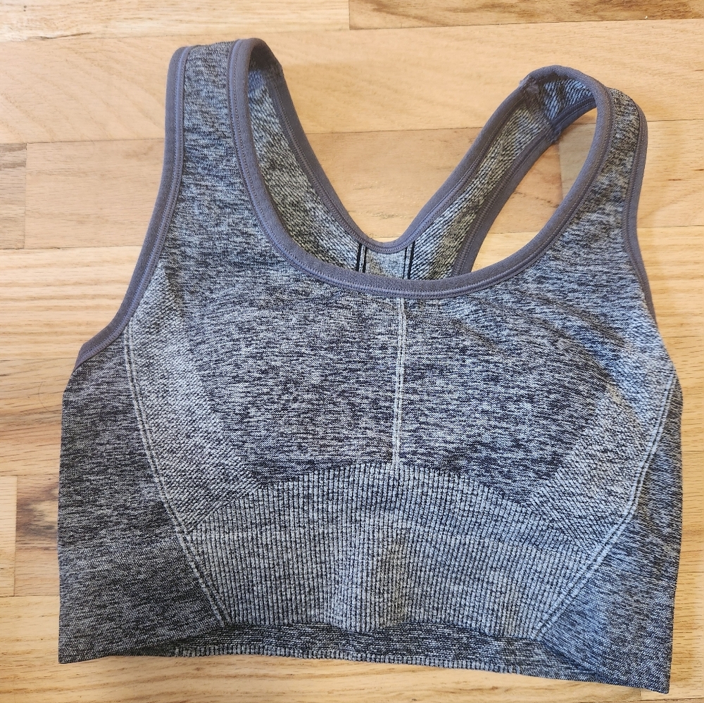 All in Motion Seamless Medium Support Racerback Sports Bra Heather Gray Medium